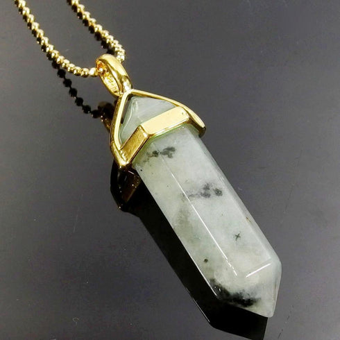 Lotus Jasper Gemstone Pendant Necklace